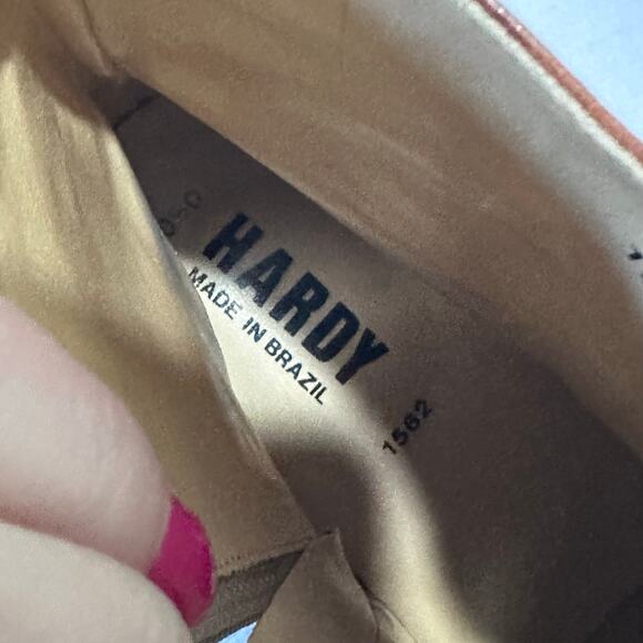 Hardy Ankle boots side zip Leather made in Brazil womans size 10.5 comfort heel - Picture 4 of 5